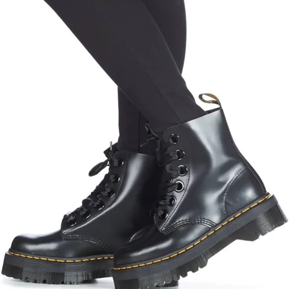 Dr. Martens Molly Women's Leather Platform Boots in black